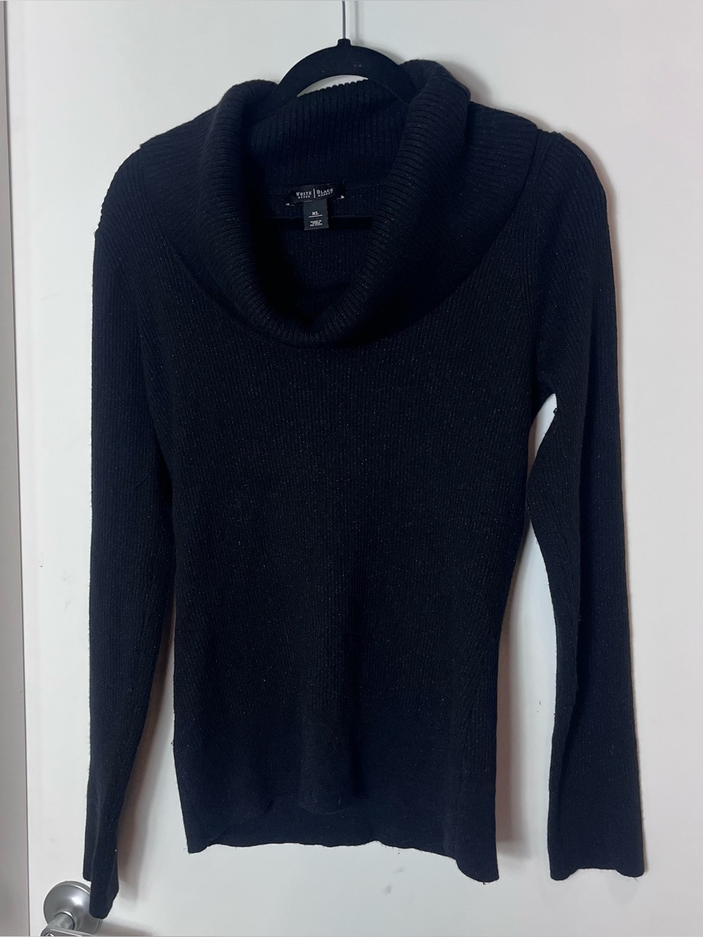 White House Black Market Cowl Neck Tunic Sweater Size XL Metallic Wool